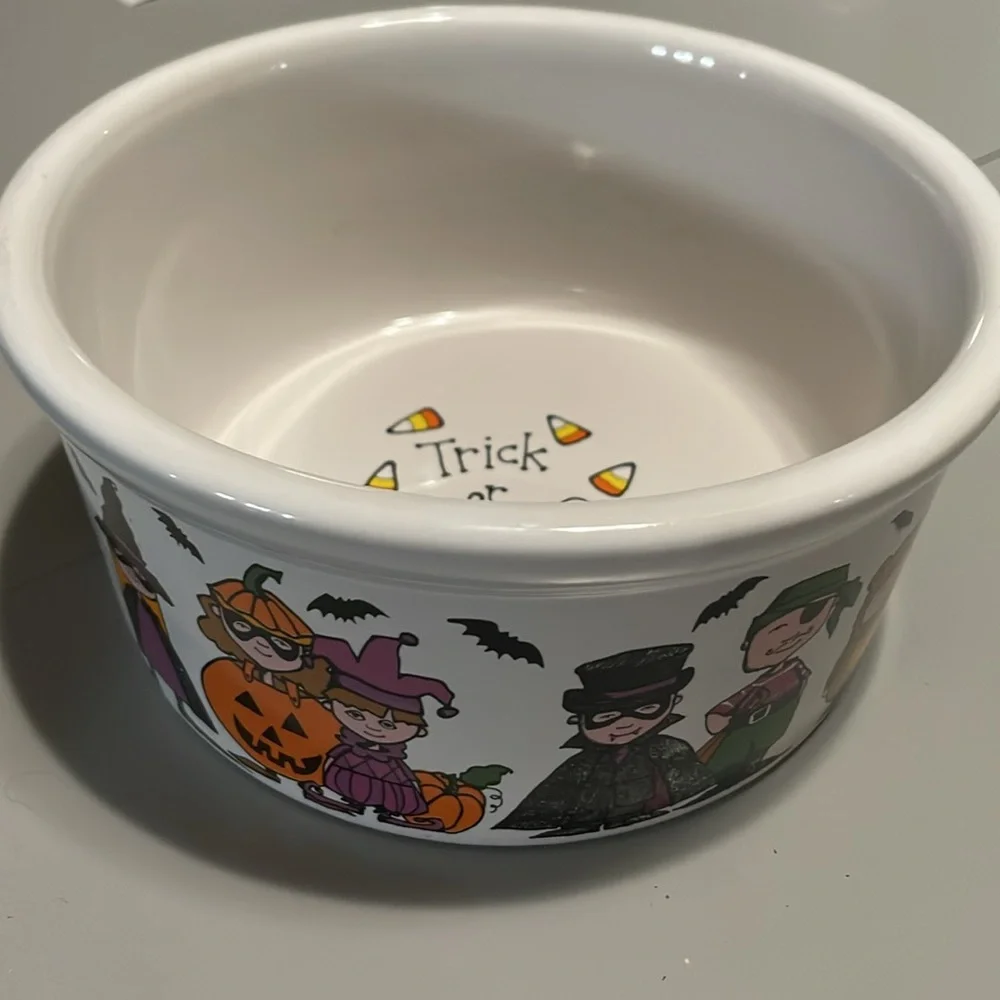 Ursula Dodge “Goblins” Halloween stoneware pet bowl